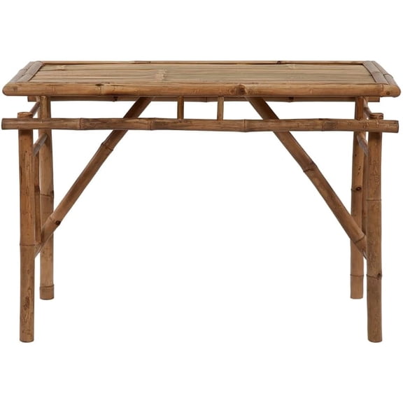 Bamboo Folding Patio Table 45.3 x 19.7 x 29.5 Inches, Portable Indoor Outdoor Table for Picnic BBQ Camping, Easy Clean Weather-Resistant Foldable Design