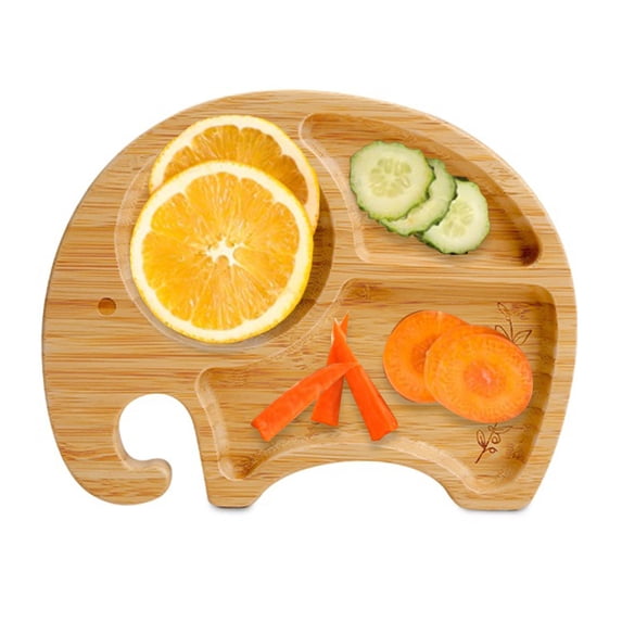 Bamboo Food Plate Children Meal Plate Eco-Friendly Plates for Snacks Appetizer Fruit Vegetable (Style C)