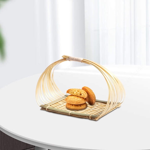 Bamboo Food Serving Basket Rustic Serving Trays Food Storage for Living Room