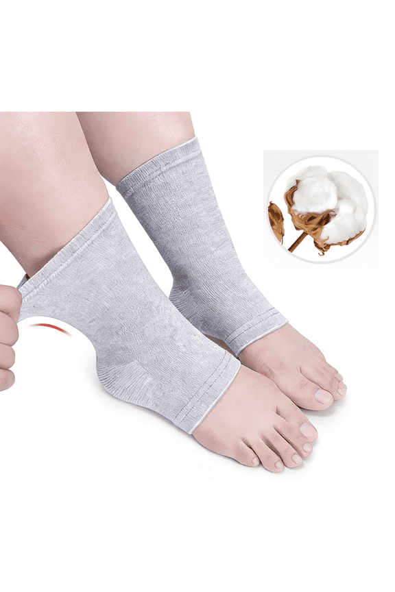 Bamboo Foot Sleeve Socks – New Comfort Arch, Heel & Ankle Support Sleeves, Soft Breathable Foot Socks (RL Gray, 1 Pair, S)