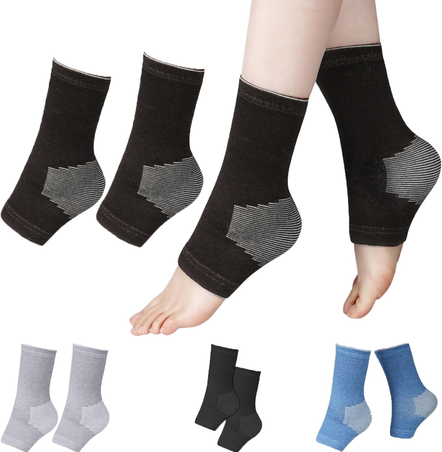 Short Compression Foot Bamboo Foot Sleeves Women, Bamboo Compression Foot Sleeves for Women ...