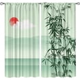 thumbnail image 1 of Bamboo Forest Blackout Curtains 42x54in - Red Sun White Cloud Lake Mountain Rod Pocket Window Shades for Living Room Bedroom, Machine Washable Fast Drying Curtains for Parents Room Balcony, 1 of 6