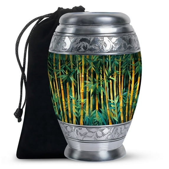 Bamboo Forest Cremation Urns For Human Ashes, 10inch Large Urns For Human Ashes, Decorative Urn, Memorial Urn, Funeral Ashes For Women, Urn For Mom, Urns For Human Ashes Adult Male