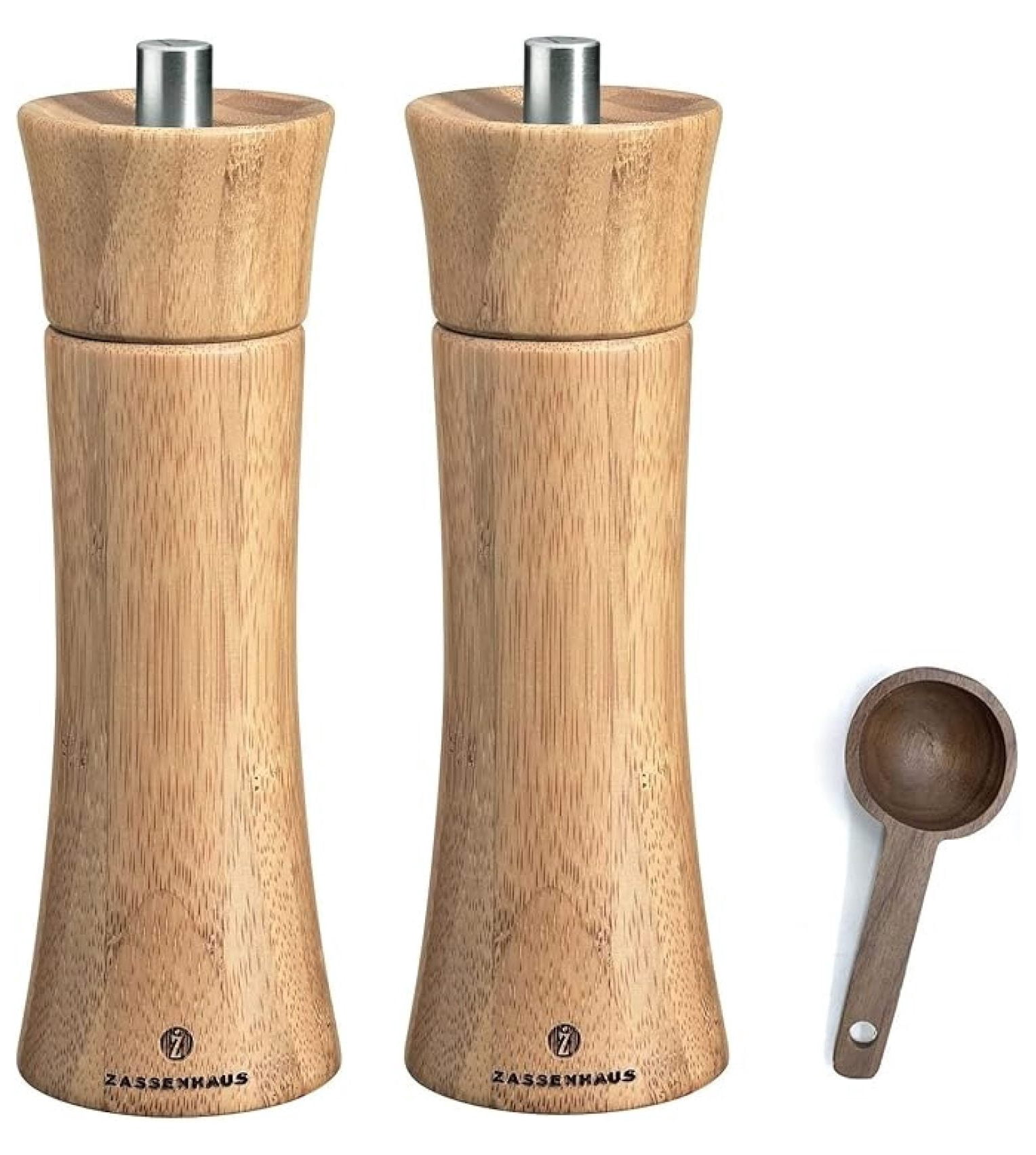 Bamboo Frankfurt Salt & Pepper Grinder Mill Gift Set, 7-Inch, With Wooden Spice
