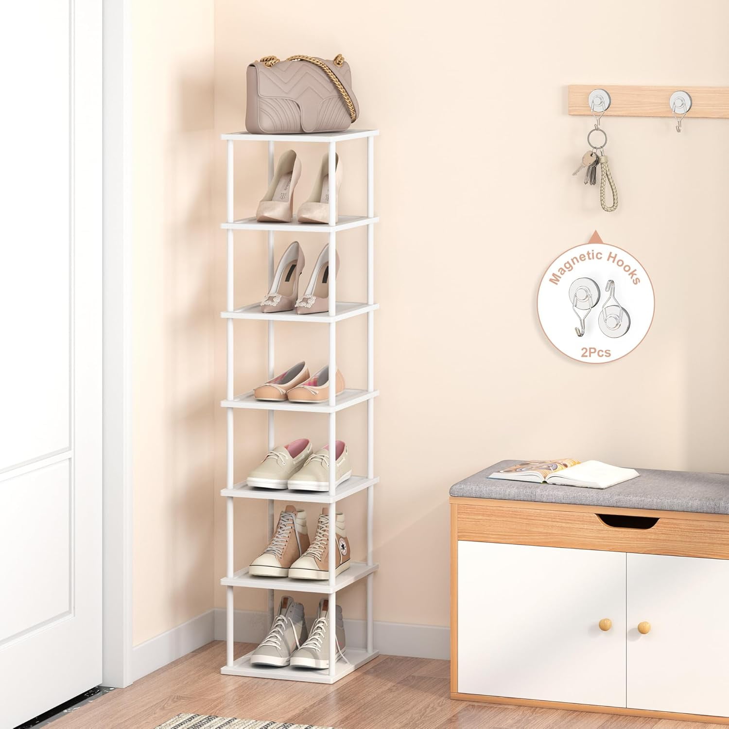 Bamboo Free Standing Shoe Rack Shelf Multi Tier Tall Wooden Stackable ...