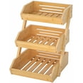 thumbnail image 1 of Bamboo Fruit Basket, Fruit Organizer for Kitchen Counter, Vegetable Storage Stand, 15 mm Thickness (Self-assembly), 1 of 16