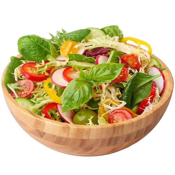 Bamboo Fruit Bowl Large Capacity Bamboo Salad Bowl Reusable Bamboo Serving Bowl Practical Mixing Bowls Natural Salad Serving Bowl for Noodles Snacks Fruits Desserts