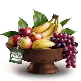 Bambusi Bamboo Fruit Bowl with Pedestal, 11 Inch Wooden Bowl, Fruit Bowl for Countertop, Ventilated Serving Bowl