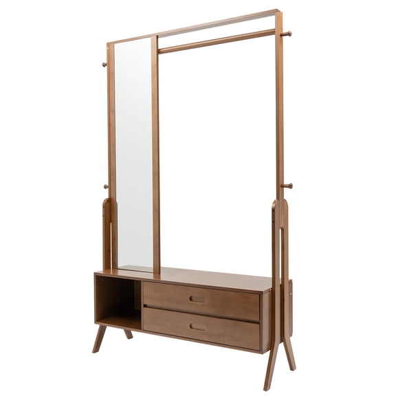 Bamboo Garment Rack, Freestanding Closet Organizer, Great for Entrances, Corridors, Bedrooms, Living Rooms, Checkrooms, Dormitories to Store Shoes, Decorations, Plants, Books, Towels, Clothes