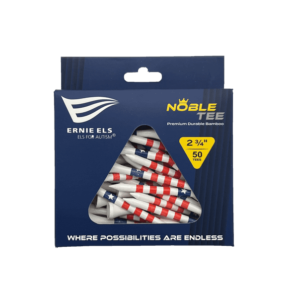 Bamboo Golf Tees, Els for Autism, USA Theme, 50 Count 2.75 inches