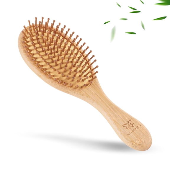 Bamboo Hair Brush-Detangling, Scalp Massage for Hair Growth, Wet/Dry Brush for Men, Women, Kids & Pets - for All Hair Types, Paddle Wooden Hairbrush Perfect for Home, Travel & Salon Use