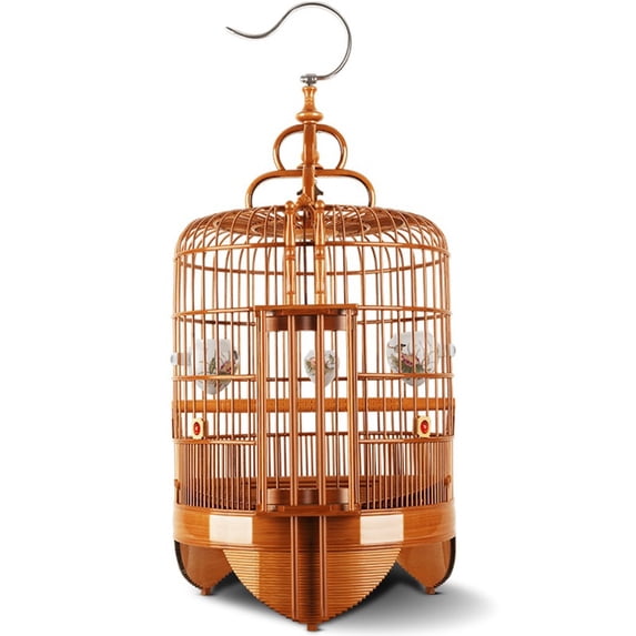 Curated visual reference: Bamboo Handmade Birdcage Round Chinese Style With Hooks For Hanging Photo Inspiration