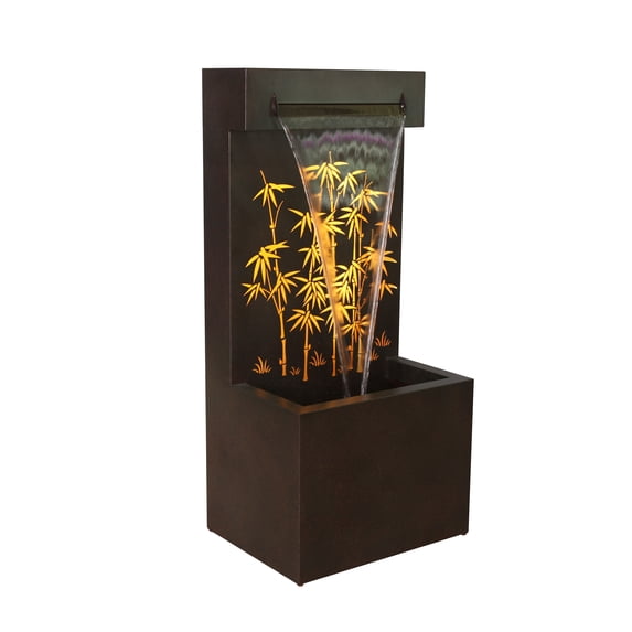 Bamboo Hollow Carved Fountain with LEDS