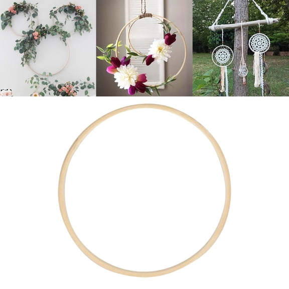 Bamboo Hoop Macrame Bamboo s, Craft for And Crafts Making, Bamboo Circle Suitable for DIY Wreath Decoration , 20cm