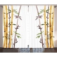 thumbnail image 1 of Ambesonne Asian Themed Curtains 2 Panel Set, Simple Watercolor Leaf, 108" x 84", White Brown Cream, 1 of 3