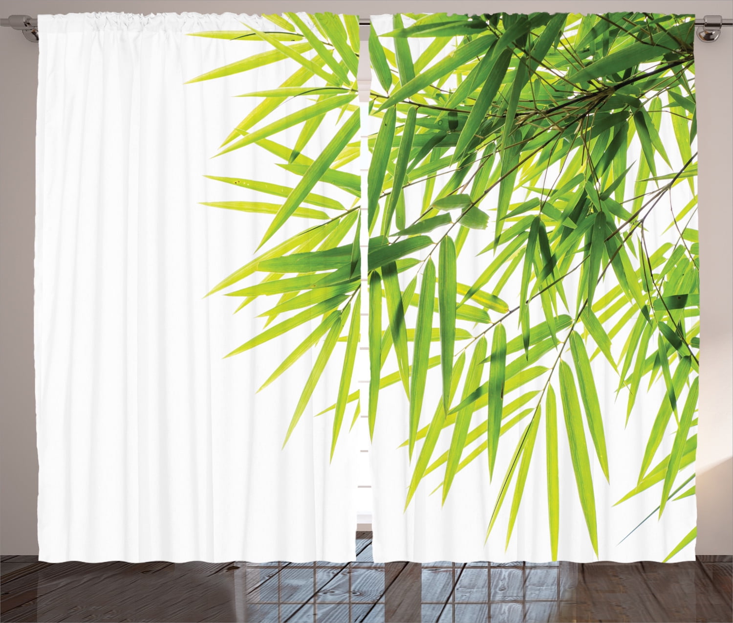 Bamboo Semi-Sheer Rod Pocket Curtain Panels (Set of 2)