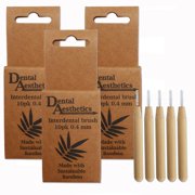 Bamboo Interdental Brushes 3 Packs  10 Brushes Per Pack 0.4mm