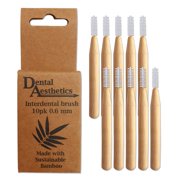 Bamboo Interdental Brushes  Bamboo Handle, Eco Friendly, 10 Pack 0.6mm