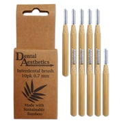 Bamboo Interdental Brushes  Bamboo Handle, Eco Friendly, 10 Pack 0.7mm