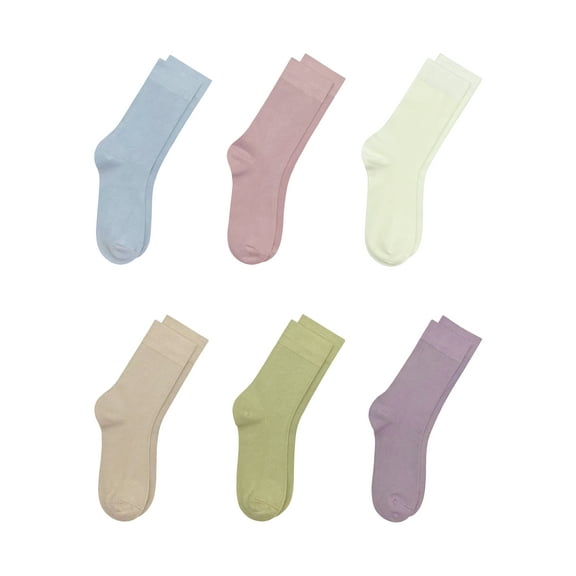 Bamboo Kids School Uniform Dress Socks Unisex Soft Crew Youth Socks 6 Pairs (as1, age, 11_years, 15_years, Assorted, 11-15 Years)