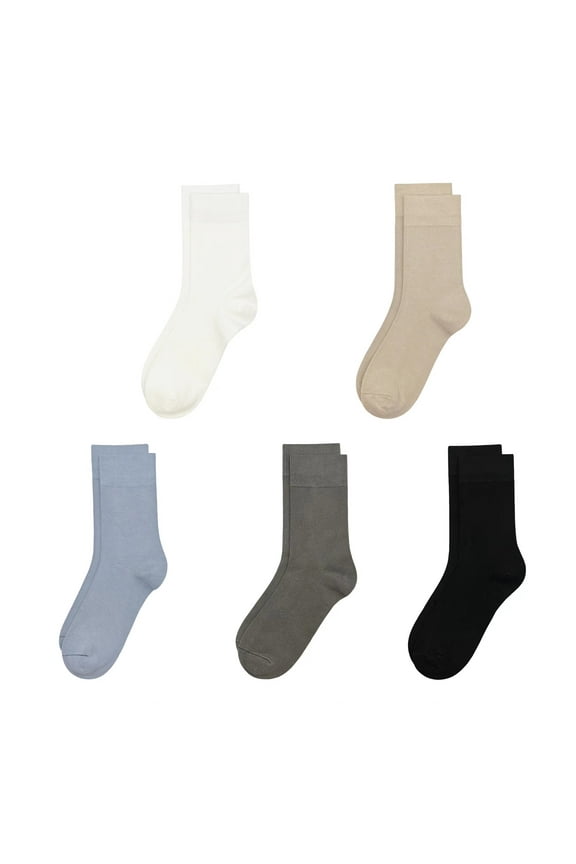 Bamboo Kids Sock 5 Pairs, Soft Breathable Moisture Wicking Ribbed Boot Crew Boys Girls Socks (Assorted2, Medium)