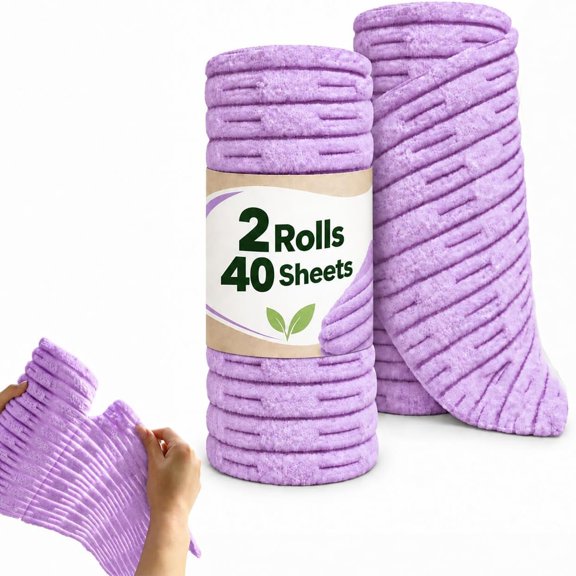 Bamboo Paper Towels, Reusable Kitchen Cleaning Cloth Roll for Grease, Spills, Counters, Sinks and Stovetops for Daily Use