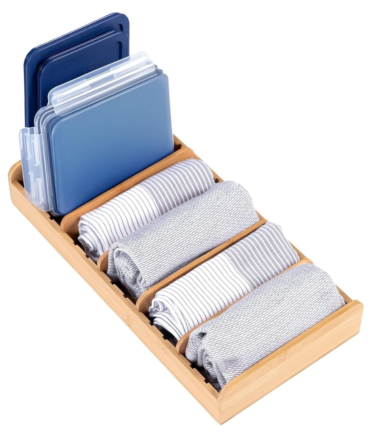 Kitchen Insert Containers Bamboo Kitchen Towel and Food-Storage Organizer, Perfect for Kitchen ...