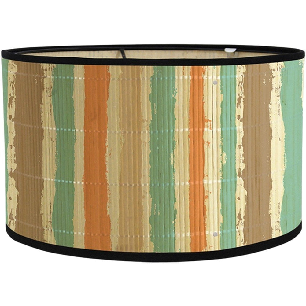Bamboo Lamp Shade, Vintage Drum Lampshade Chandelier Lamp Cover Replacement Light Accessory for Pendant Floor Light