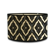 Bamboo Lamp Shades, Kvago Drum Lampshade, E27 Vintage Bamboo Lampshade Boho Chandelier Lamp Cover Replaceable Accessories for Pendant Floor Tables Lamps (11.81 x 11.81 x 7.87 in, Style A)