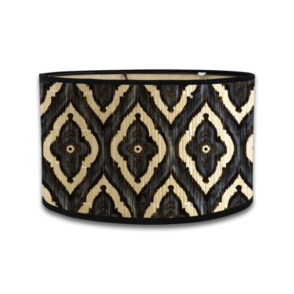 Bamboo Lamp Shades, Kvago Drum Lampshade, E27 Vintage Bamboo Lampshade Boho Chandelier Lamp Cover Replaceable Accessories for Pendant Floor Tables Lamps (11.81 x 11.81 x 7.87 in, Style A)