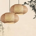 thumbnail image 1 of Bamboo Lantern Pendant Lamp, E26 / E27 Chandelier Hanging Light Ceiling Lighting Fixture for Living Room Bedroom Restaurant Cafe Teahouse Bar Dining Room Club (A(60cm)), 1 of 10