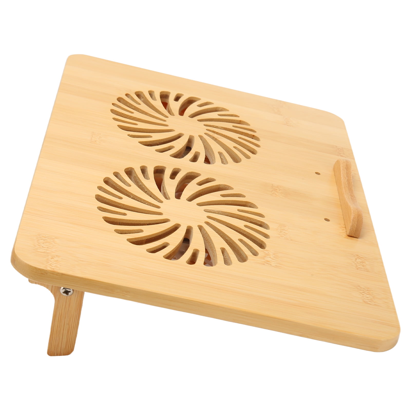Bamboo Laptop Cooling Pad, 2 Fans Laptop Desk Stand Ergonomic Design