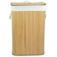 thumbnail image 1 of Bamboo Laundry Hamper Basket with Liner, Holds 2 Loads, Clothes Storage, Organizer, Collapsible, Rectangular, Natural, 1 of 3