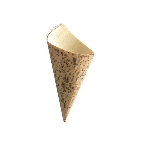 Bamboo Leaf Cone Case of 100, PacknWood - Appetizer Holder Supplies 5 oz, 2.7" x 6.7" x 4.9" PK210BBCOB17
