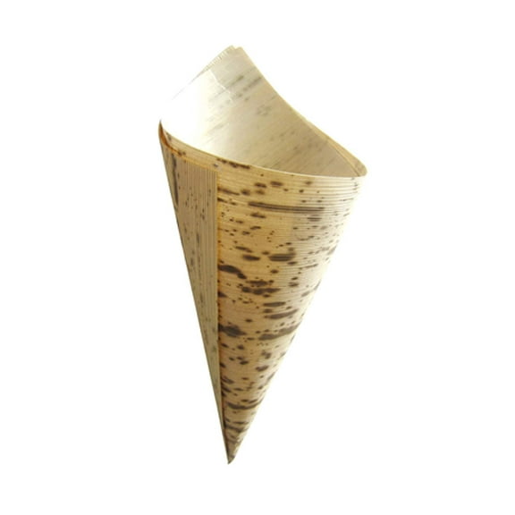 Bamboo Leaf Cone Case of 1000, PacknWood - Appetizer Holder Supplies 5.1" x 3.5" x 1.9" 210BBCOB13