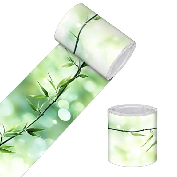 Bamboo Leaf Wallpaper Border 4x196in Green Vine Pattern