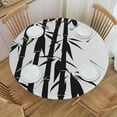 thumbnail image 1 of Bamboo Leaves on Clear Simple Background Black White Windproof Table Protector, Waterproof Oil-Proof Cover 45"-56" ,24jl29caA163, 1 of 7