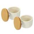 thumbnail image 1 of Set of 2 White Ceramic Tea Canisters with Airtight Lids, Mini Storage Jars for Kitchen, Travel, Coffee, and Spice Organization, 1 of 6