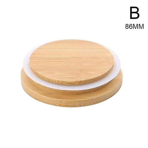 Bamboo Lids Reusable Mason Jar Canning Caps Non Leakage Silicone Sealing Wooden Covers