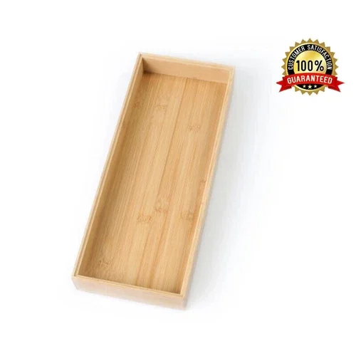 Bamboo Long Drawer Organizer For Knives Forks Spoons Spatulas Natural Color New
