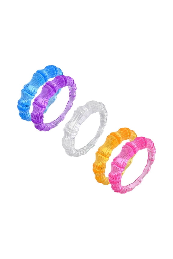 Bamboo Lucite Rings Set of 5