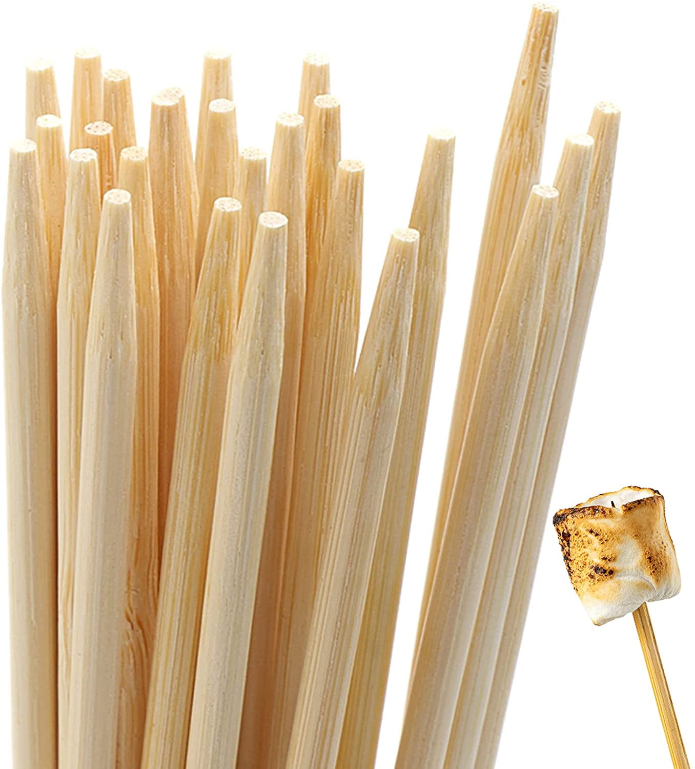 Bamboo Skewer Sticks, 600 Pack of 12 inch Organic Wooden Barbecue Kabob  Skewers, Best for Grill, BBQ, Kebab, Marshmallow Roasting or Fruit Sticks