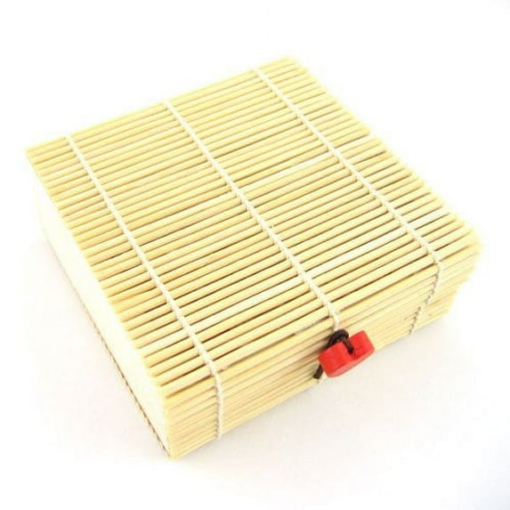 Bamboo Matchstick Decorative Box - 3.7" x 3.7" x 1.6" - Natural - 10 Units
