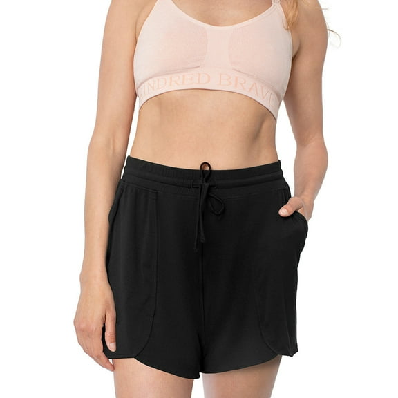 Kindred Bravely Maternity & Postpartum Lounge Shorts | Maternity Pajama Shorts for Women (Black, Small)