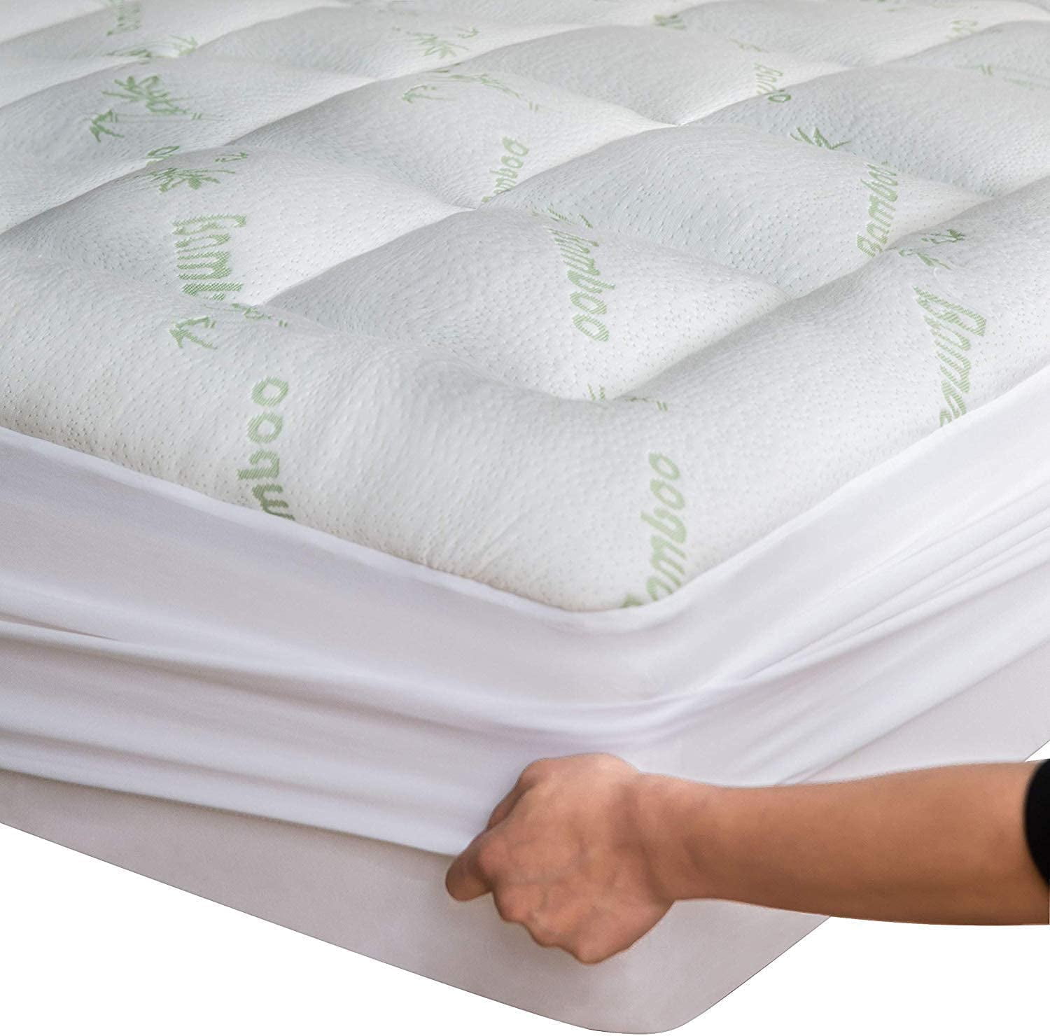 Cal King Comfort Bamboo Mattress Topper 72x84 in, Breathable, Extra
