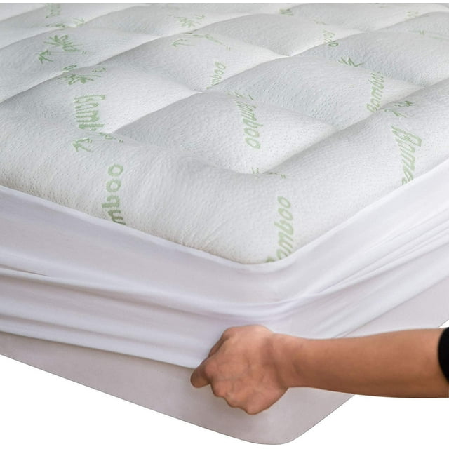 Hotel Quality Bamboo Mattress Topper Twin, Cooling Breathable, Extra
