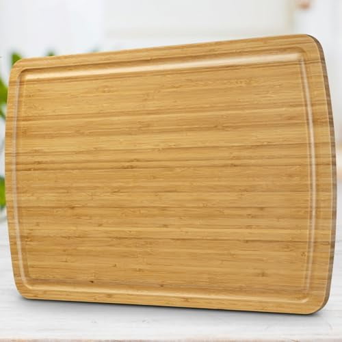 Bamboo Meat Cutting Board, XXXL 30 x 20 Inch with Handles & Juice Slot, Heavy Duty Deli Board for Turkey & More$$Home Decor, Kitchen, & Other
