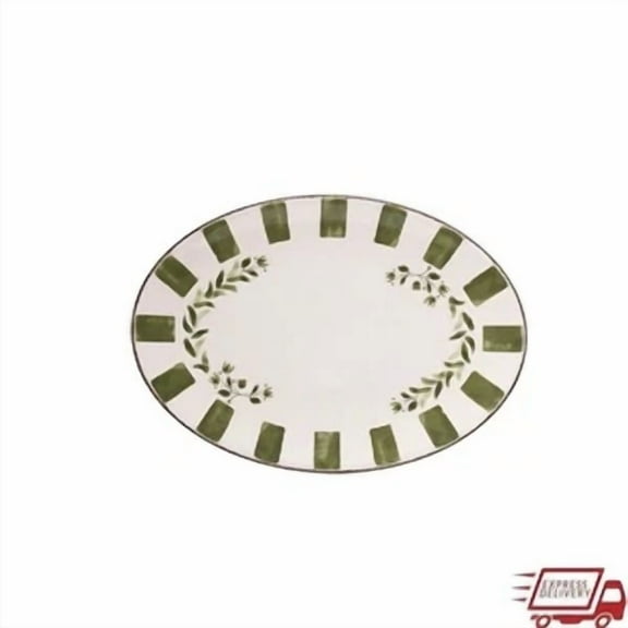 Bamboo Melamine Serving Tray Oval Lightweight Shatter Resistant Indoor Outdoor