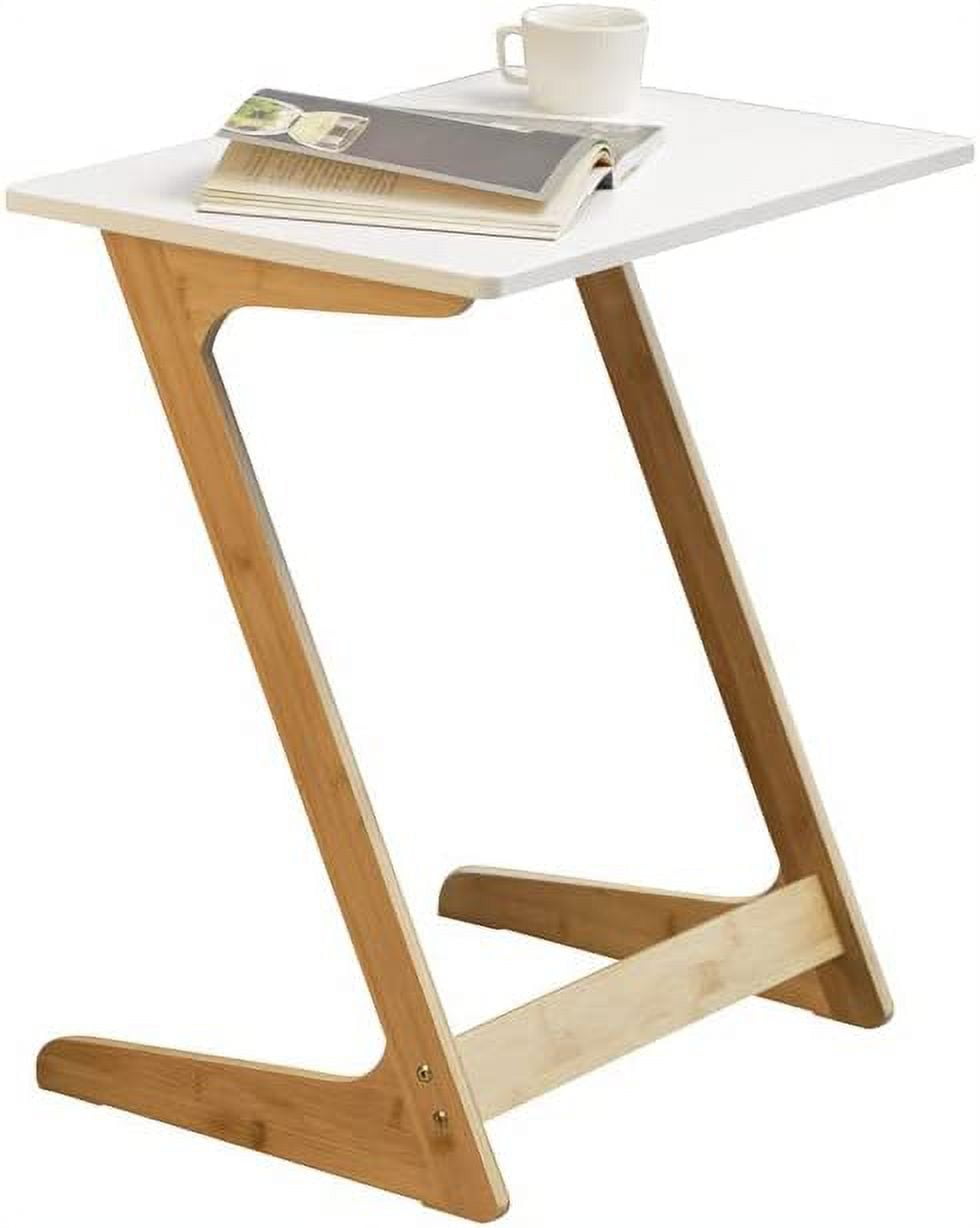 Bamboo Modern Tv Trays Table for Eating, Wood Couch Table End Snack