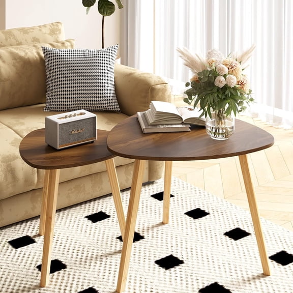 Bamboo Nesting Triangle End Table